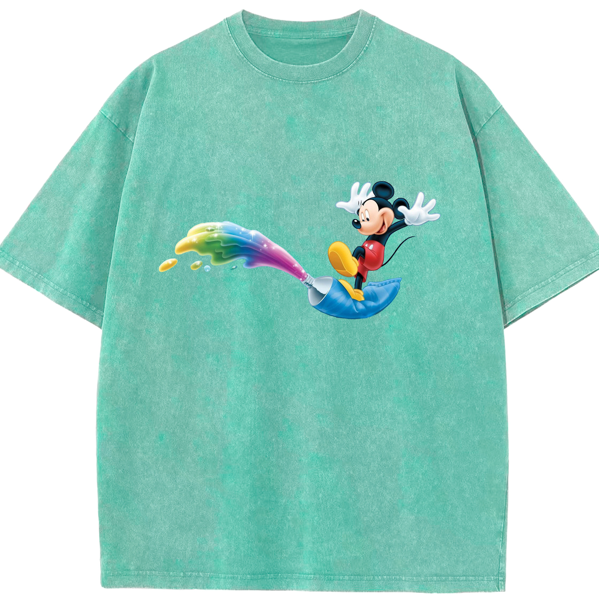 （画像用） ミッキーマウス Mickey Mouse 綿100% ヴィンテージ風 半袖Tシャツ（フロントプリント）